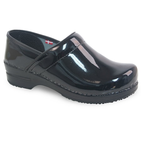 Sanita Women's Closed Back Clog, Patent Leather Upper, Polyurethane Outsole, Black, Size 6.5-7 M 457876-002-38